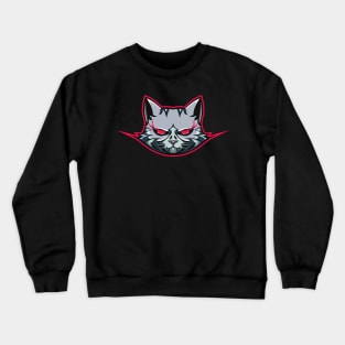 cat mascot for esport logo Crewneck Sweatshirt